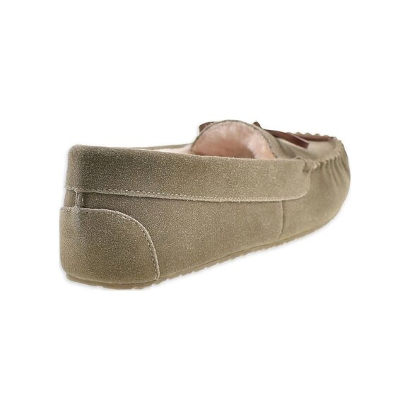 Secret Treasures Size 11 Slippers Genuine Suede Moccasin Plush Lining Bow Accent - Picture 9 of 10